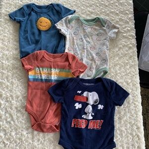 Size 0-3 Months Onesie Lot Snoopy Peanuts Be Happy Millie & Myles